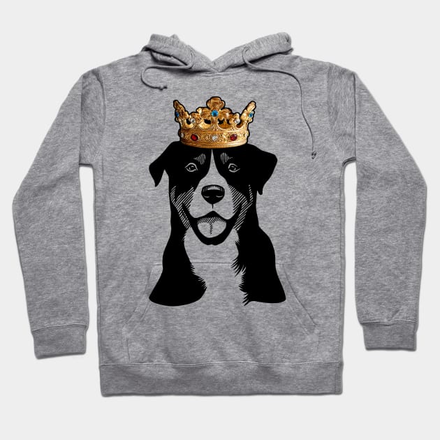 Greater Swiss Mountain Dog King Queen Wearing Crown Hoodie by millersye